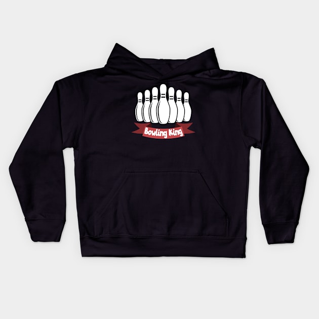 Bowling king Kids Hoodie by maxcode